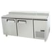 Migali C-PP67-HC 67" Two Section Refrigerated Pizza Prep Table w/ 2 Doors, (9) 1/3 Size Pans 1 image