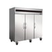 IKON IT82F DV 81" Three Section Reach-In Freezer w/ 3 Solid Doors, Top Mount, Stainless Steel, 72 cu. ft. 1 image