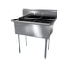 NBR Equipment 2SG-242414 53" Two Compartment Sink, 24"W x 24"L Bowl Without Drainboard 1 image