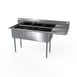 NBR Equipment 3SG-182414R24 80" Three Compartment Sink, 18"W x 24"L Bowl With Right-Hand Drainboard 1 image