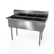 NBR Equipment 3SG-242414 77" Three Compartment Sink, 24"W x 24"L Bowl Without Drainboard 1 image