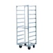 New Age 97142 9 Tray End Load Mobile Aluminum Cup / Glass Rack with 6" Bottom Load Slides 1 image