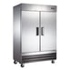 Omcan USA 50025 54" Two Section Reach-In Freezer w/ 2 Solid Doors, Bottom Mount, 47 cu. ft. 1 image
