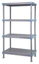Quantum QP183674SS-4 NSF Millenia Gray Polymer 4 Shelf Solid Shelving Unit - 36" x 18" x 74" 1 image