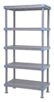 Quantum QP186074SS-5 NSF Millenia Gray Polymer 5 Shelf Solid Shelving Unit - 60" x 18" x 74" 1 image