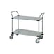Quantum WRC-2448-2G Galvanized Solid 2-Shelf Utility Cart - 48" x 24" x 37-1/2" 1 image