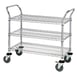 Quantum WRSC-1836-3 Stainless Steel 3-Shelf Wire Utility Cart - 18" x 36" x 37-1/2" 1 image