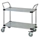 Quantum WRSC-2448-2SS Stainless Steel Solid 2-Shelf Utility Cart - 24" x 48" x 37-1/2" 1 image