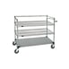 Quantum WRSC3-42-2436FS Stainless Steel Wire & Solid 3-Shelf Medical Cart - 24" x 36" x 48" 1 image