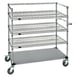 Quantum WRSC4-54-2436FS Stainless Steel Wire & Solid 3-Shelf Medical Cart - 24" x 36" x 60" 1 image