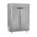 Victory RFSA-2D-S1-EW-HC 58" 2-Section Reach-In Refrigerator/Freezer Combo w/ 2 Solid Doors, Aluminum Interior 1 image