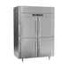 Victory RFSA-2D-S1-EW-HD-HC 58" 2-Section Reach-In Refrigerator/Freezer Combo w/ 4 Half Solid Doors, Aluminum Interior 1 image