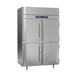 Victory RFSA-2D-S1-HD-HC 52" 2-Section Reach-In Refrigerator/Freezer Combo w/ 4 Half Solid Doors, Aluminum Interior 1 image