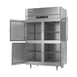 Victory RFSA-2D-S1-HD-HC 52" 2-Section Reach-In Refrigerator/Freezer Combo w/ 4 Half Solid Doors, Aluminum Interior 5 image