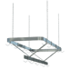 Sapphire Manufacturing SM-CR72, 72" Stainless Steel Triple Bar Ceiling Mounted Pot Rack with 18 Double Hooks 1 image