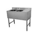 Serv-Ware BAR2B36-R-CWP 36" 2 Compartment Underbar Sink w/ 1 Right Drainboard, 4" Faucet Holes 1 image