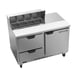 Beverage Air SPED48HC-08-2 48" Two Section Sandwich/Salad Prep Table w/ 2 Drawers & 1 Door, 8 Pans 1 image