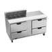 Beverage Air SPED60HC-08-4 60" Two Section Sandwich/Salad Prep Table w/ 4 Drawers, 8 Pans 1 image