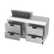 Beverage Air SPED60HC-08-4 60" Two Section Sandwich/Salad Prep Table w/ 4 Drawers, 8 Pans 4 image