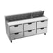 Beverage Air SPED72HC-18-6 72" Three Section Sandwich/Salad Prep Table w/ 6 Drawers, 18 Pans 1 image