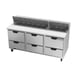 Beverage Air SPED72HC-18-6 72" Three Section Sandwich/Salad Prep Table w/ 6 Drawers, 18 Pans 2 image