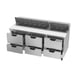 Beverage Air SPED72HC-18-6 72" Three Section Sandwich/Salad Prep Table w/ 6 Drawers, 18 Pans 4 image