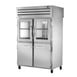 True STA2RPT-2HG/2HS-2S-HC Two Section Pass-Thru Refrigerator w/ Front 2 Glass/2 Solid Half & Rear 2 Solid Full Doors, Aluminum Interior-Stainless Floor 1 image