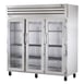 True STG3R-3G 77" Three Section Reach-In Refrigerator w/ 3 Glass Doors, Top Mount, Stainless Steel Front-Aluminum Sides 1 image