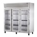 True STR3R-3G 77" Three Section Reach-In Refrigerator w/ 3 Glass Doors, Top Mount, Stainless Steel 1 image
