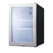 Summit MB27GST 16" Stainless Steel Trim Glass Door Compact Minibar Refrigerator in Black, 1.2 cu.ft 1 image