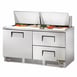 True TFP-64-24M-D-2 64" Mega Top Sandwich/Salad Prep Table w/ 2 Drawers & 1 Door, 24 Pans 1 image
