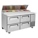 Turbo Air TPR-67SD-D4-N 67" Refrigerated Pizza Prep Table w/ 4 Drawers, 20 cu. ft. 2 image