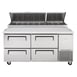 Turbo Air TPR-67SD-D4-N 67" Refrigerated Pizza Prep Table w/ 4 Drawers, 20 cu. ft. 6 image