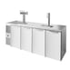 True TDR92-RISZ1-L-S-SSSS-1 92" Four Section Stainless Steel  Solid Door Draft Beer Cooler 1 image