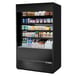 True TOAM-48-HC~NSL01 48" Vertical Air Curtain Merchandiser in Black, Self-Contained, 4 Shelves 1 image