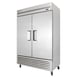 True TS-49-HC 54" Two Section Reach-In Refrigerator w/ 2 Solid Doors, Bottom Mount, Stainless Steel 1 image