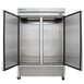 True TS-49-HC 54" Two Section Reach-In Refrigerator w/ 2 Solid Doors, Bottom Mount, Stainless Steel 4 image