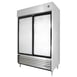 True TSD-47-HC 54" Two Section Reach-In Refrigerator w/ 2 Solid Sliding Doors, Bottom Mount, Stainless Steel Front-Aluminum Sides 1 image