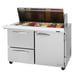 Turbo Air PST-48-18-D2R(L)-N 48" Mega Top Sandwich Prep Table w/ 2 Drawers & 1 Door, 18 Pans 1 image