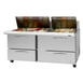 Turbo Air PST-72-30-D4-N 72" Mega Top Sandwich/Salad Prep Table w/ 4 Drawers, 30 Pans 1 image