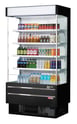 Turbo Air TOM-40SEW(B)-N 39" Vertical Open Air Merchandiser, Specify Exterior, Self-Contained, 4 Shelves, Glass Sides, 16.1 cu. ft. 1 image
