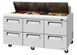 Turbo Air TST-72SD-D6-N 72" Three Section Sandwich / Salad Prep Table w/ 6 Drawers, 18 Pans 1 image