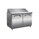 Valpro VP48SM-HC 48" Two Section Mega Top Sandwich/Salad Prep Table w/ 2 Doors, 18 Pans 1 image
