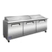 Valpro VP72SM-HC 71" Three Section Mega Top Sandwich/Salad Prep Table w/ 3 Doors, 27 Pans 1 image