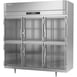 Victory RSA-3D-S1-HG-HC 78" Three Section Reach-In Refrigerator w/ 6 Glass Swing Half Doors, Aluminum Interior, 68 cu. ft. 1 image
