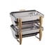 Winco 101A Virtuoso Series Full-Size Stackable Rectangular Chafer w/ 8 Qt., Roll-Top Cover 3 image