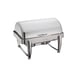 Winco 101B Virtuoso Series Full-Size Stackable Rectangular Chafer w/ 8 Qt., Roll-Top Cover 1 image