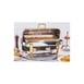 Winco 108A Vintage Series Full-Size Rectangular Chafer w/ 8 Qt. Capacity, Roll-Top Cover, Gold-Plated Handles 2 image