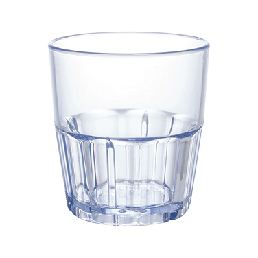 Winco PTSN-12 Havana Tumbler, 12 oz., Ribbed, Break Resistant, Dishwasher Safe, Blue