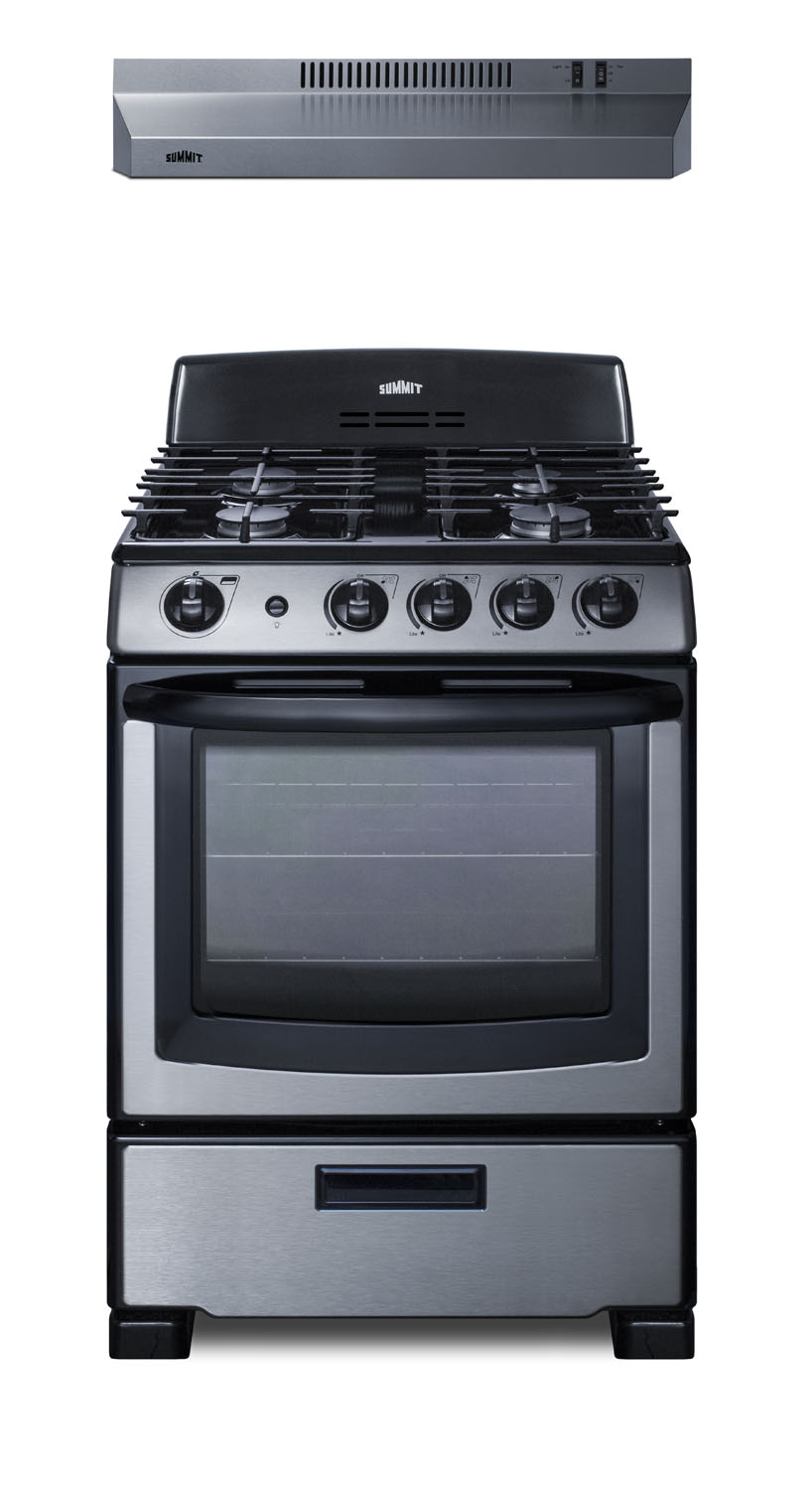 Summit RGH24RSS Gas Range & Hood - Thumbnail 3